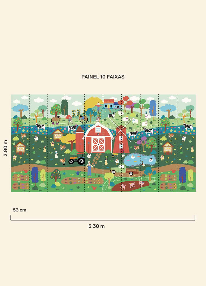 Papel de Parede Infantil Fazendinha - Painel