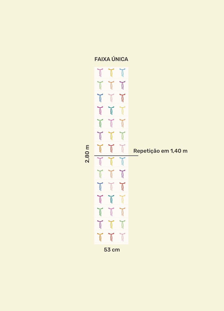 Papel de Parede Infantil - Lacinhos Coloridos