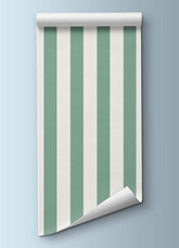 Papel de Parede Infantil - Listrado Largo Regular Verde Bosque