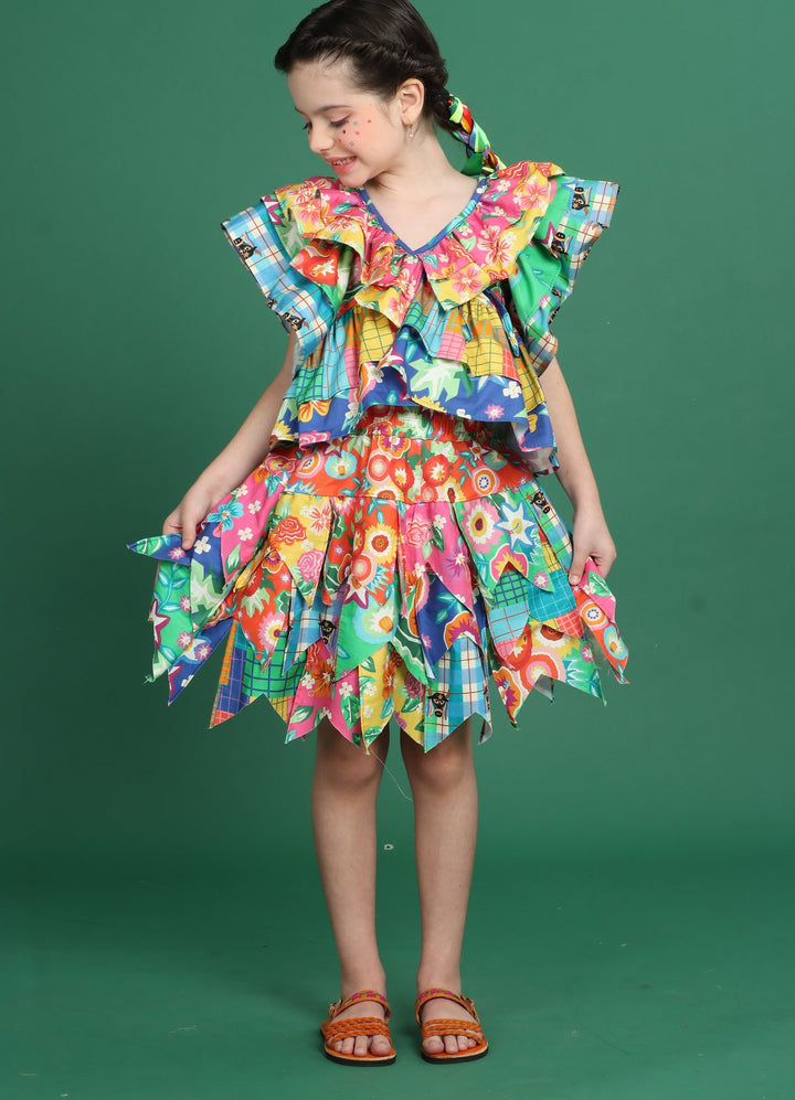 Blusa Infantil Frente e Verso de Festa Junina - Chitas