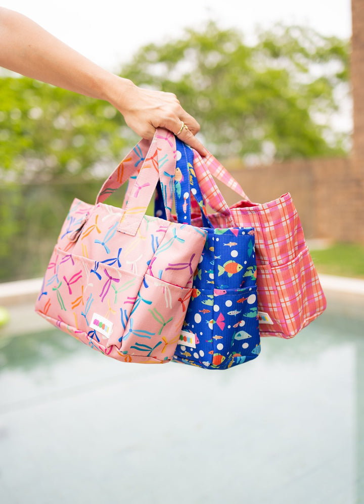 Bolsa de Praia Infantil - Xadrez Jardim