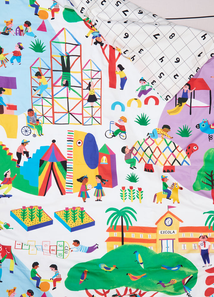 Capa de Edredom Infantil - Ir à Escola