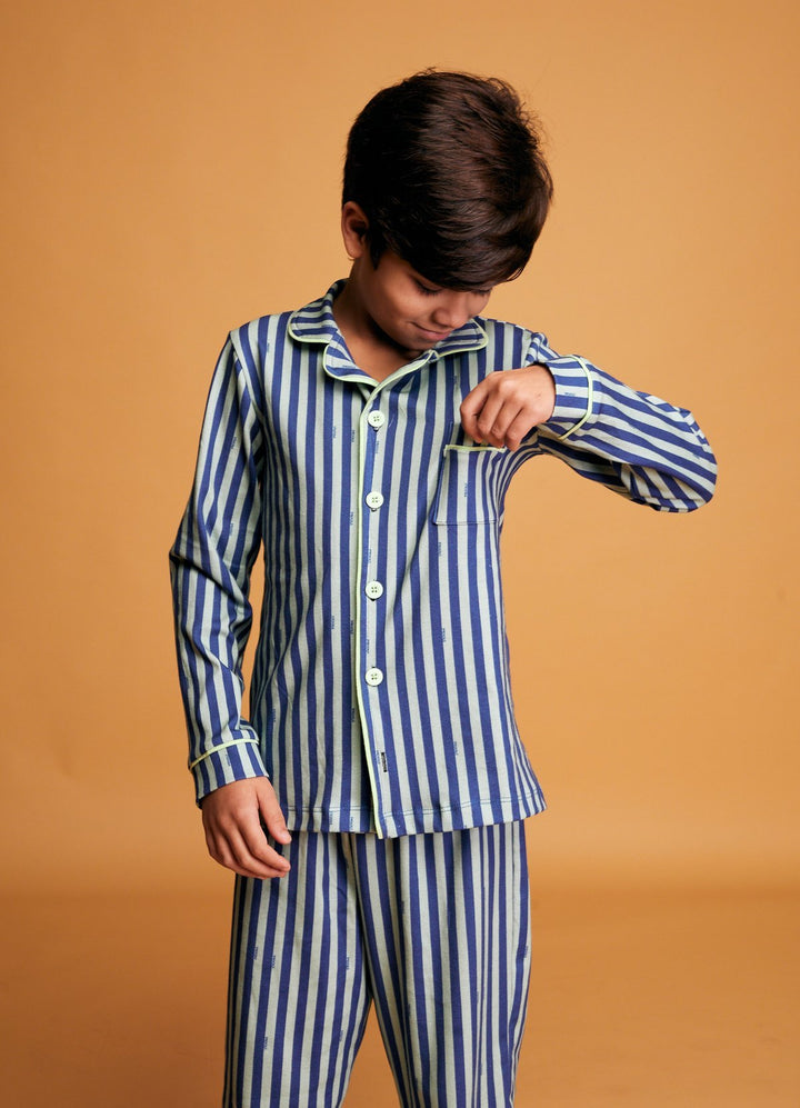 Pijama Americano Infantil Longo - Listrado Cósmico