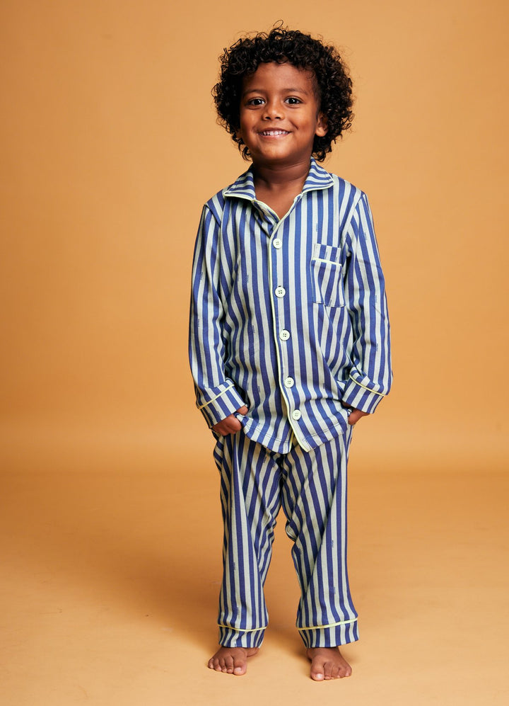 Pijama Americano Infantil Longo - Listrado Cósmico