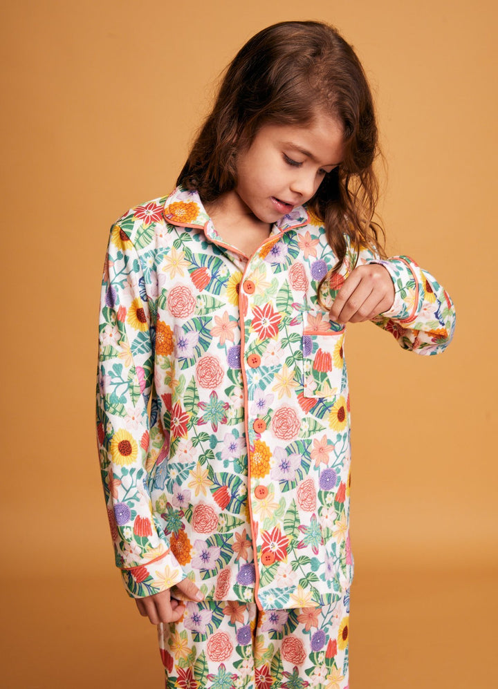 Pijama Americano Infantil Longo - Canteiro de Flores