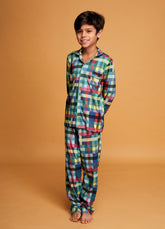 Pijama Americano Infantil Longo - Xadrez Aventura
