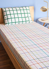 Jogo de Cama Infantil Duo - Grid Ondinhas Verde