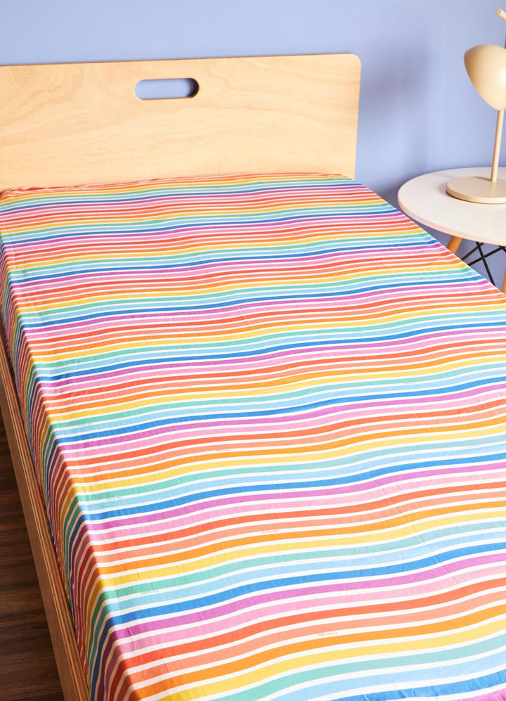 Lençol de Cima Infantil - Listrado Rainbow