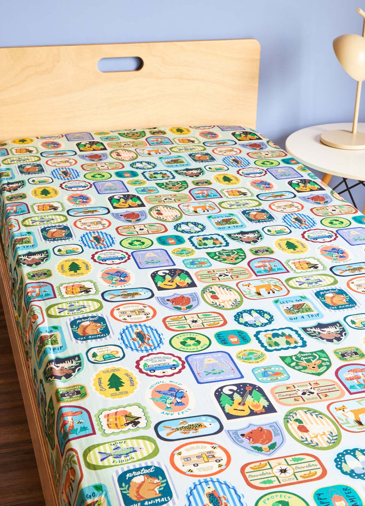 Lençol de Cima Infantil - Pescar e Acampar