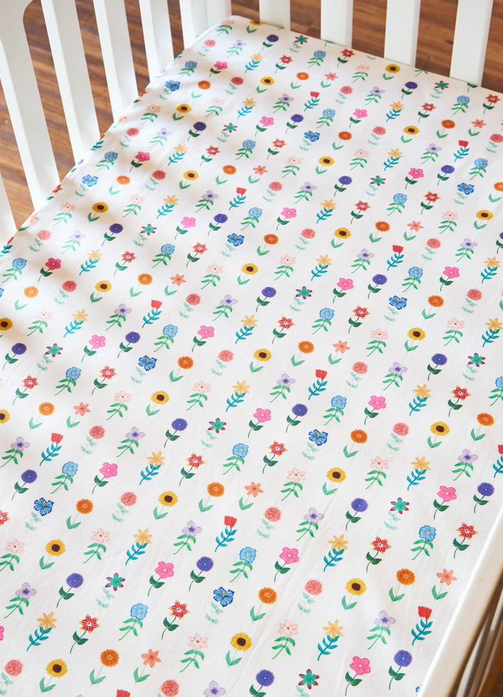 Lençol de Elástico Infantil - Caminho Floral