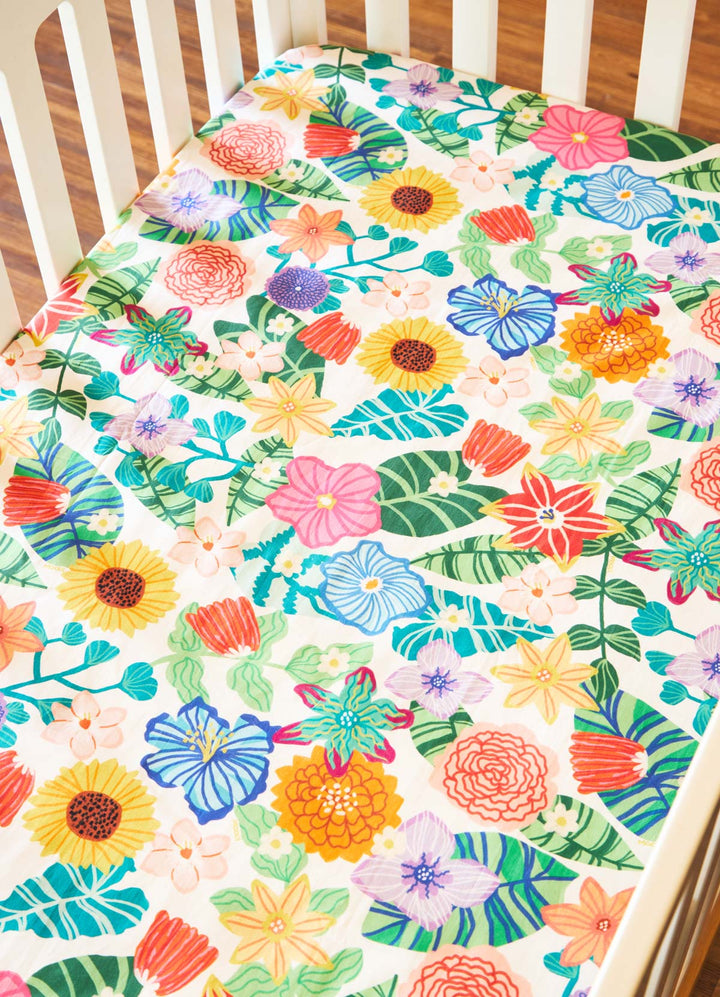Lençol de Elástico Infantil - Canteiro de Flores