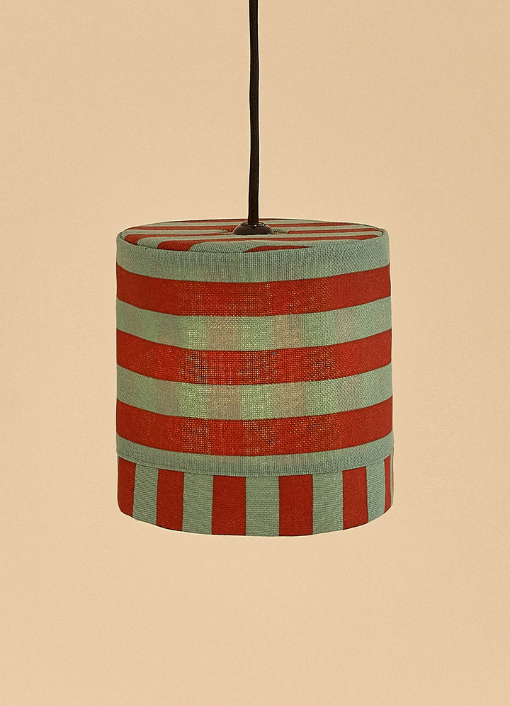 Luminária Pendente Nobodinoz Linda - Listras Vermelho e Verde