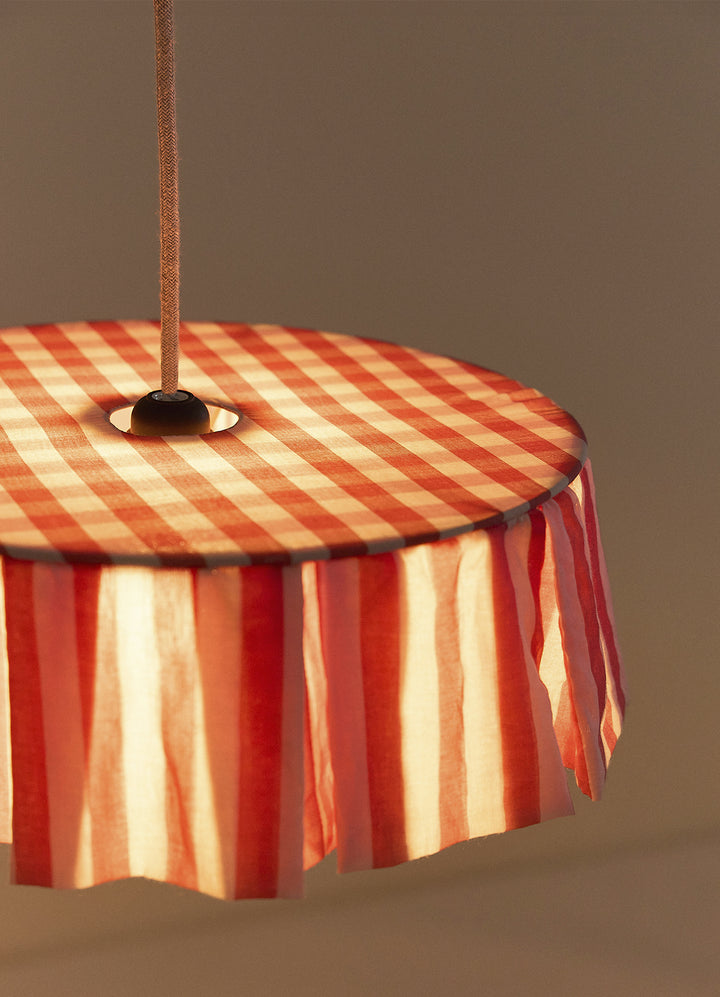 Luminária Pendente Nobodinoz Vibes - Listras Vermelho