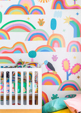 Papel de Parede Infantil Arco-íris Fantástico - Painel