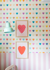 Papel de Parede Infantil - Corações De Amor