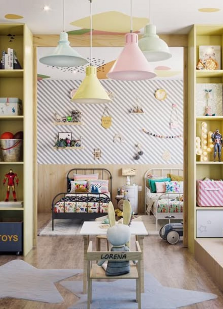 Papel de Parede Infantil - Listrado Diagonal Cinza