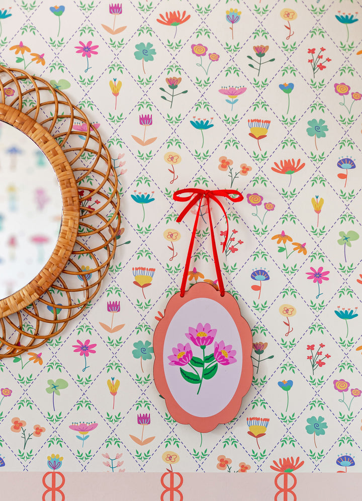 Papel de Parede Infantil - Floral Casa de Campo