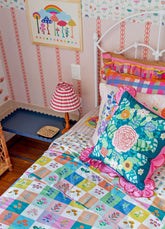 Papel de Parede Infantil - Listradinho Vermelho Ornamento