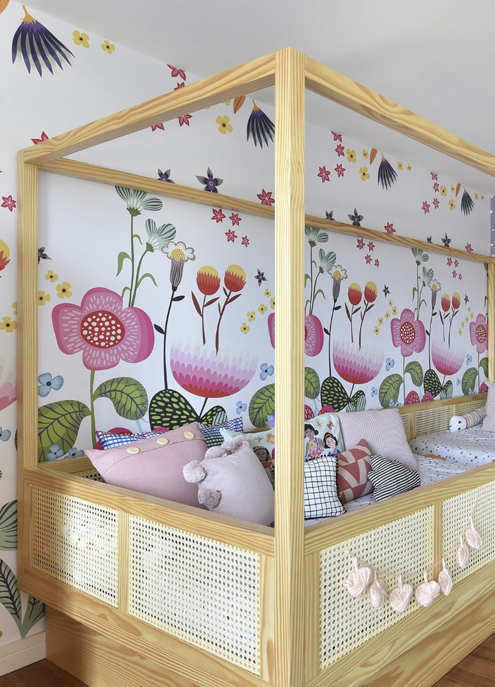Papel de Parede Infantil 2 Faixas - Jardim Dia