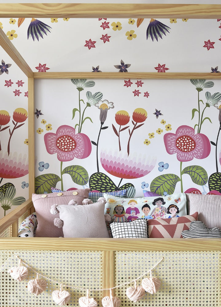 Papel de Parede Infantil 2 Faixas - Jardim Dia
