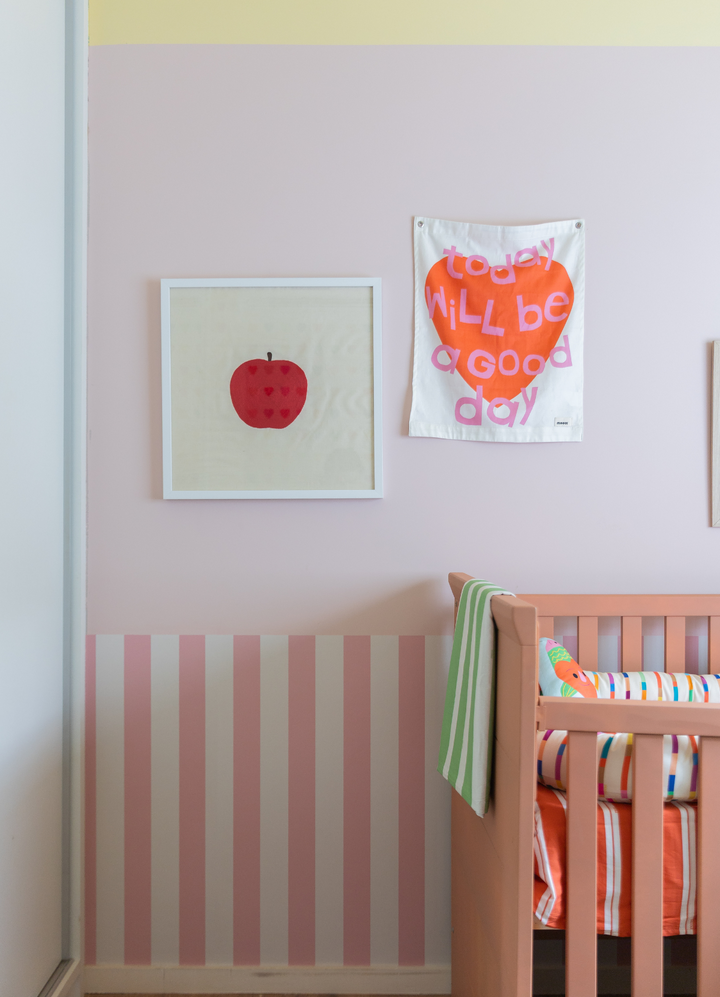 Papel de Parede Infantil - Listrado Largo Regular Rosa Doçura