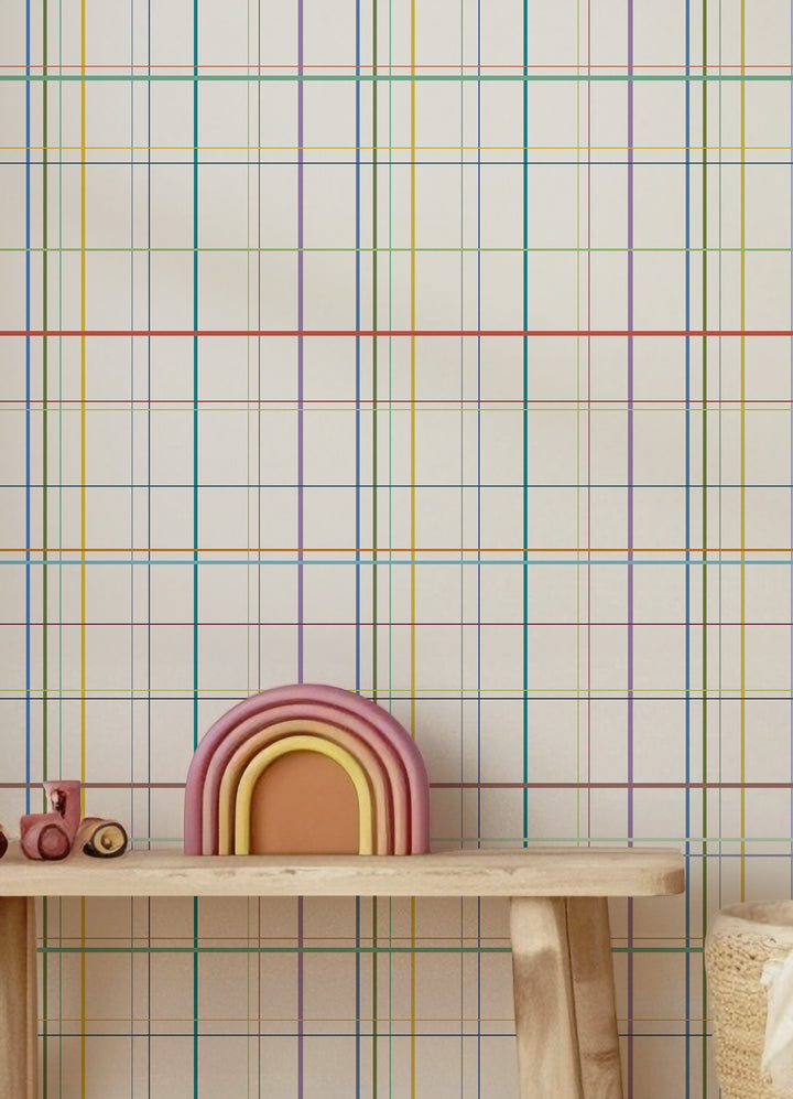 Papel de Parede Infantil - Grid Contando Cores
