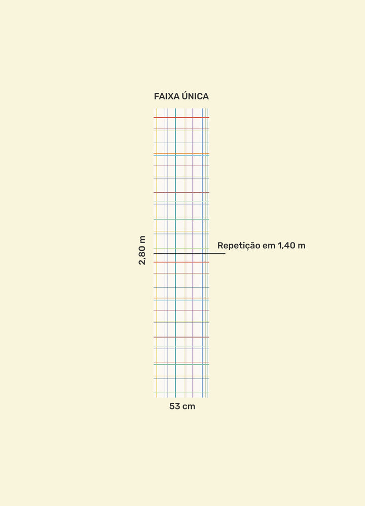 Papel de Parede Infantil - Grid Contando Cores