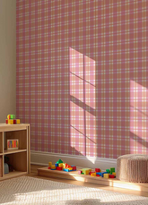 Papel de Parede Infantil - Xadrez Jardim