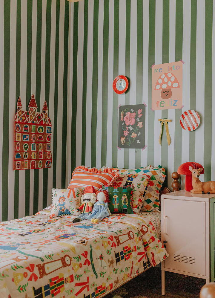 Papel de Parede Infantil - Listrado Largo Irregular Verde Pinheiro