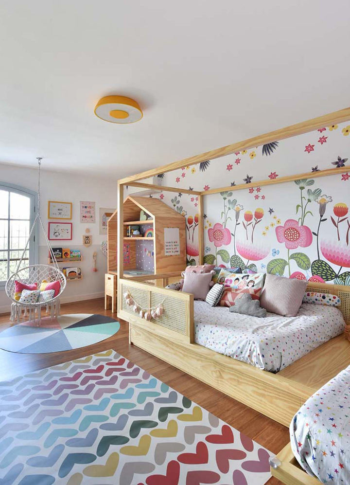 Papel de Parede Infantil 2 Faixas - Jardim Dia