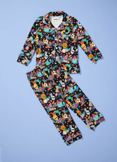 Pijama Americano Infantil Longo - Aventura Cósmica Preto