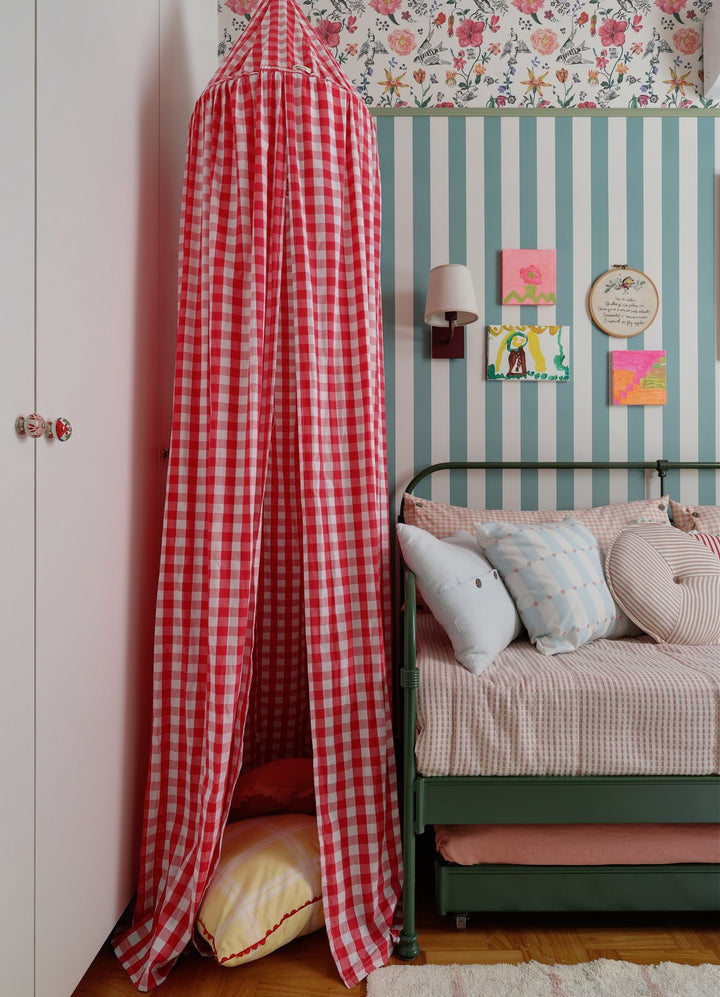 Tenda Infantil - Xadrez Carmin