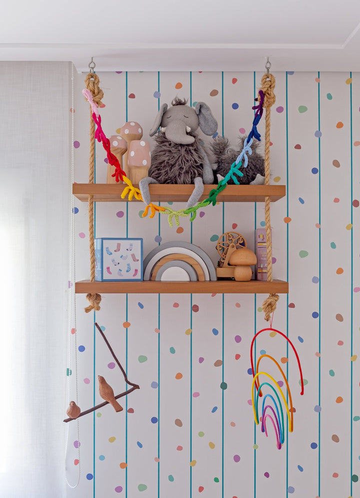 Varal de Laços Crochet - Arco-íris