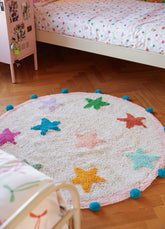 Tapete Lorena Canals + MOOUI - Estrelas Bubbly Redondo 1,2m