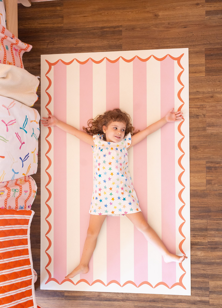 Tapete Playmat - Listrado Rosa