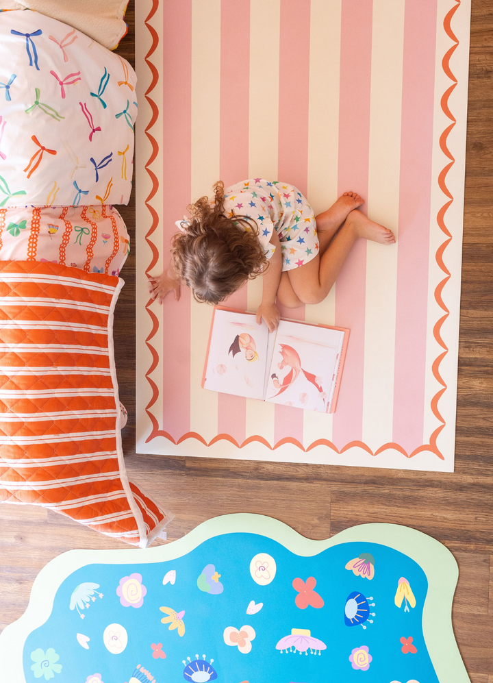 Tapete Playmat - Listrado Rosa