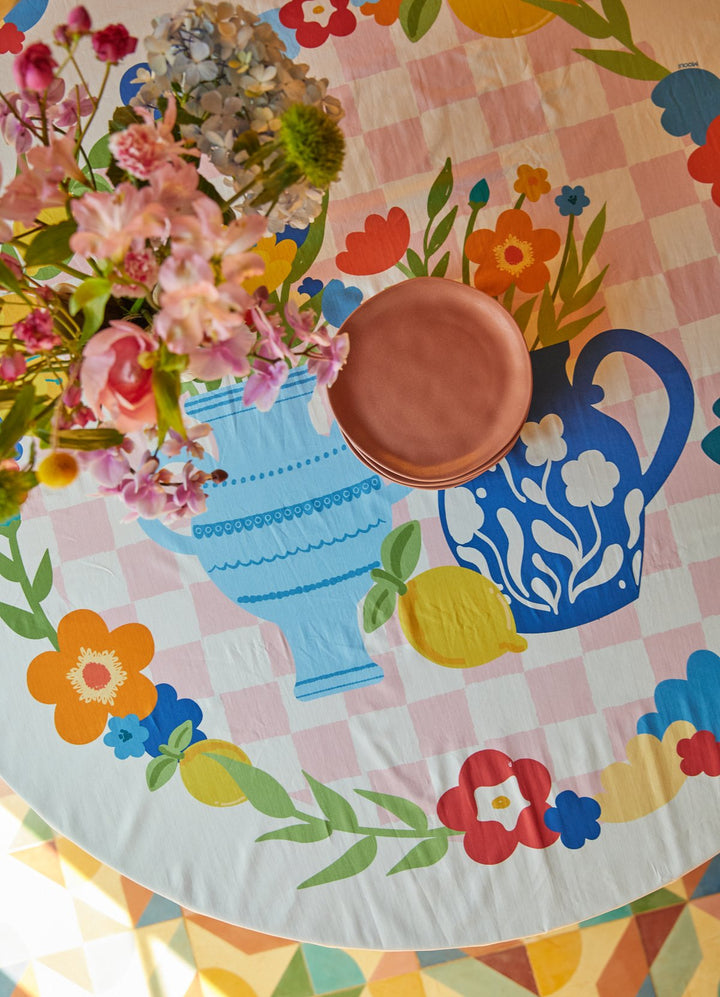 Toalha de Mesa Redonda - Vaso Da Fiori