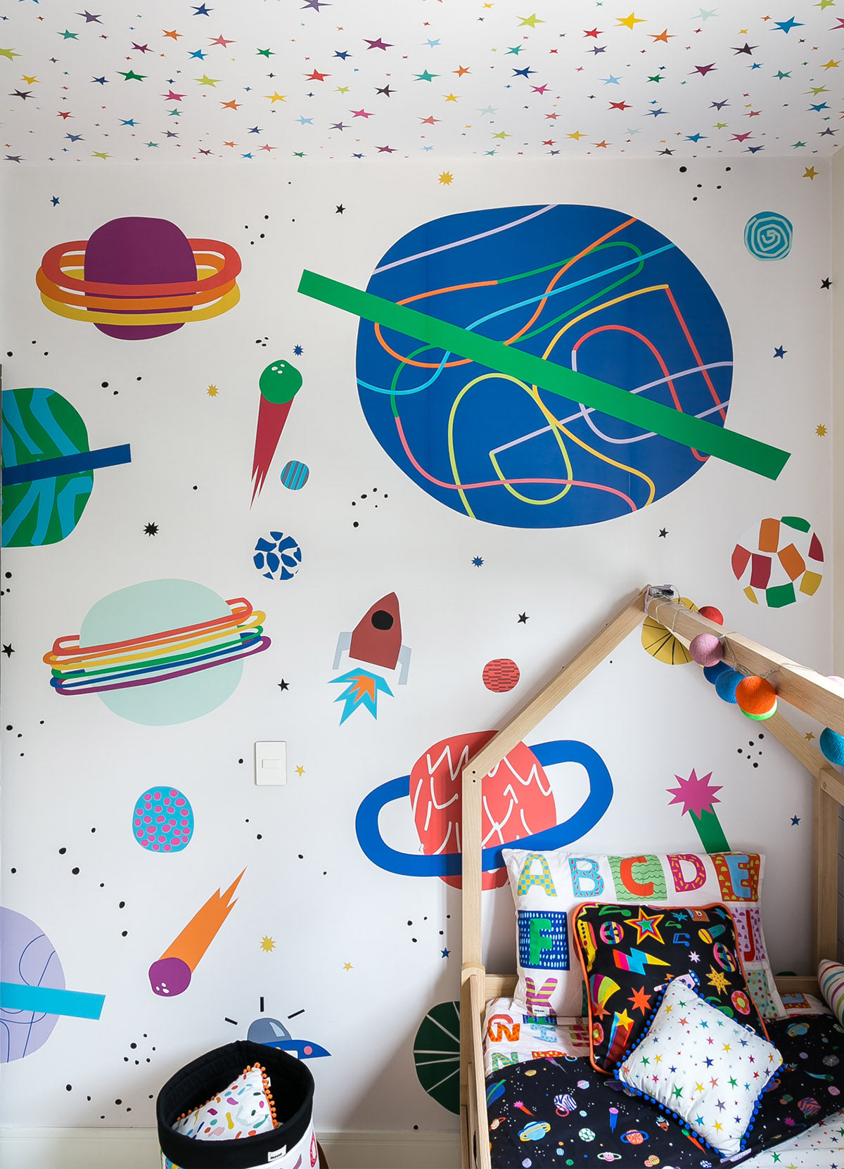 Papel de Parede Infantil Cosmos Off - Painel