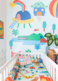 Papel de Parede Infantil Casas Extravagantes - Painel