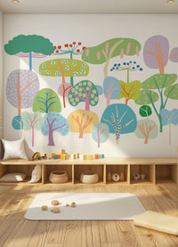 Papel de Parede Infantil Árvores Suaves - Painel
