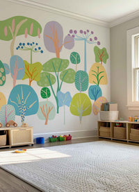 Papel de Parede Infantil Árvores Suaves - Painel