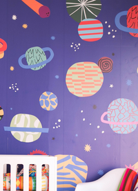 Papel de Parede Infantil Cosmos Azul - Painel