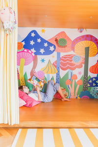 Papel de Parede Infantil Floresta de Cogumelos - Painel