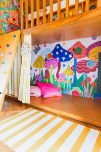 Papel de Parede Infantil Floresta de Cogumelos - Painel