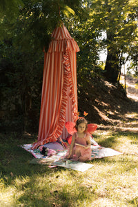 Tenda Infantil com Babado - Listrado Coral