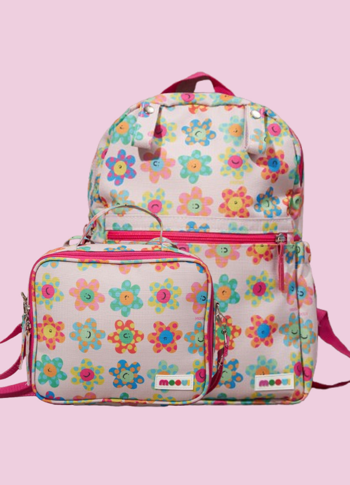 Kit Mochila Grande + Lancheira - Flower Power