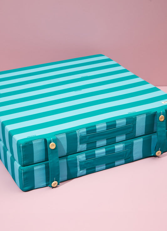 Colchonete Dobrável - Listrado Petróleo