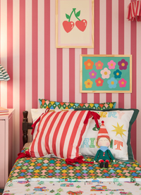 Papel de Parede Infantil - Listrado Cereja