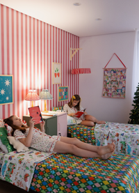 Papel de Parede Infantil - Listrado Cereja