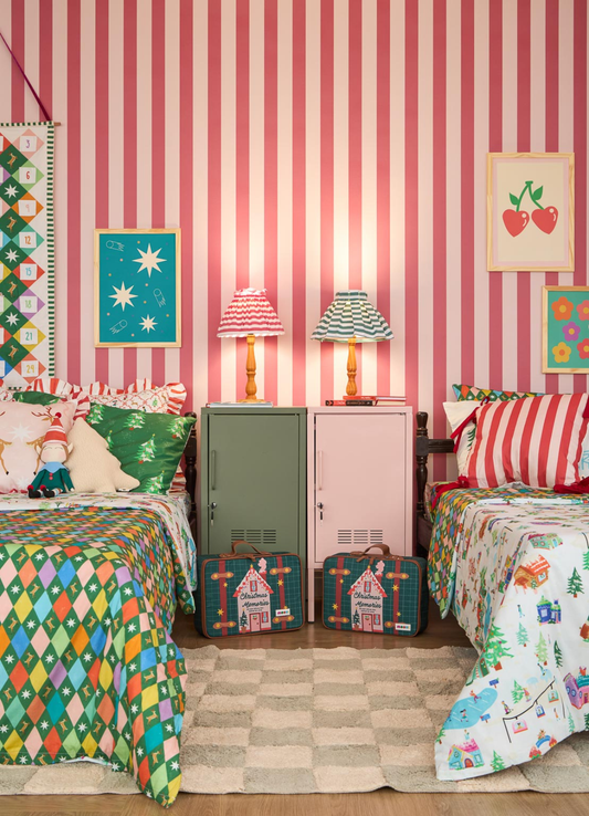 Papel de Parede Infantil - Listrado Cereja